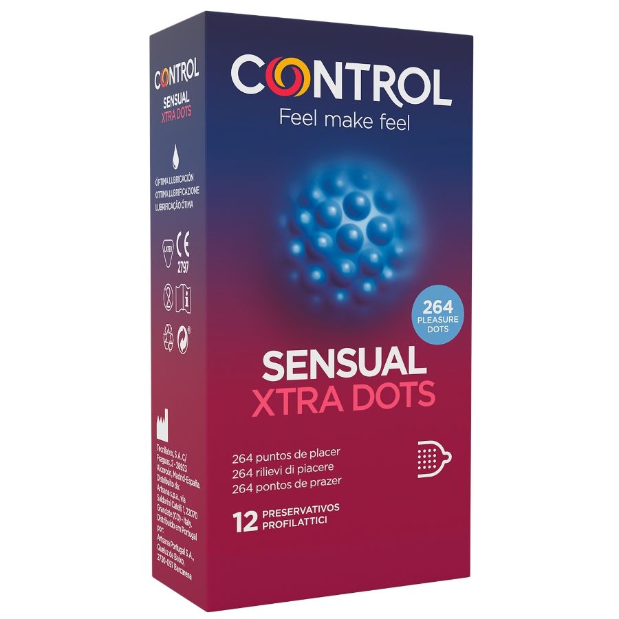 Préservatifs Texturés Control Xtra Dots 12 Unités - Control - CONTROL CONDOMS