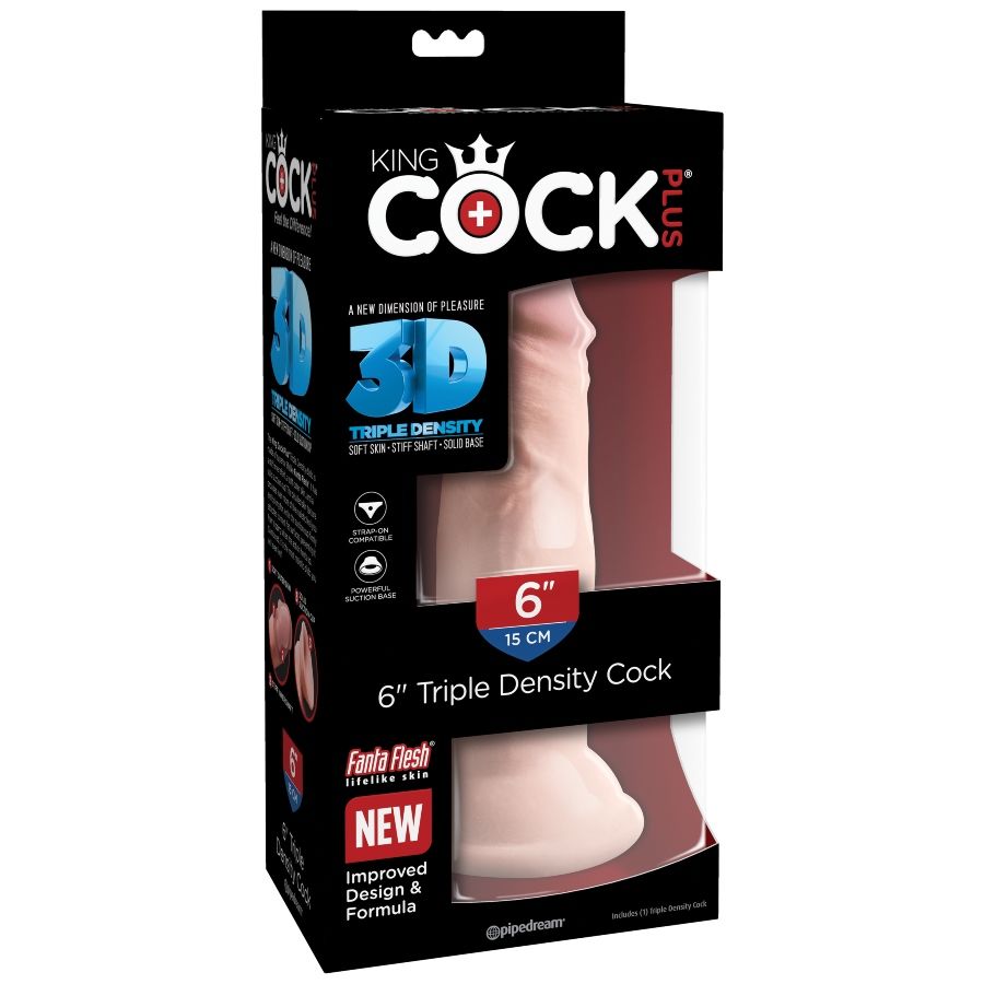 Gode Réaliste King Cock Plus Triple Densité 15 cm - King Cock