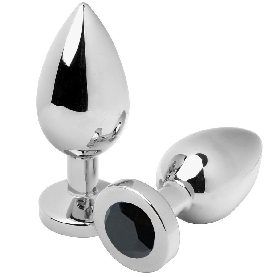 Metal Hard - Petit plug anal diamant noir - 5,71 cm