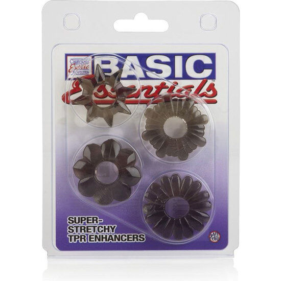 Anneaux Péniens Basic Essentials Pack de 4 - Calexotics