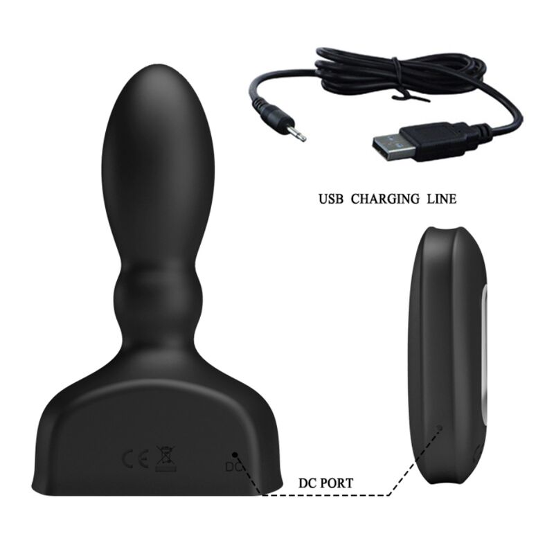 Plug Anal Gonflable et Vibrant avec Télécommande Noir - Mr Play