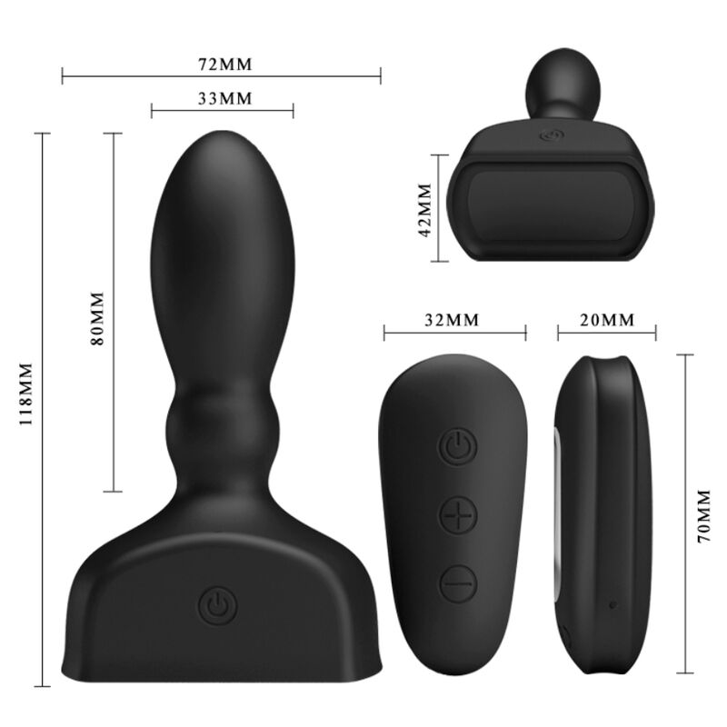 Plug Anal Gonflable et Vibrant avec Télécommande Noir - Mr Play
