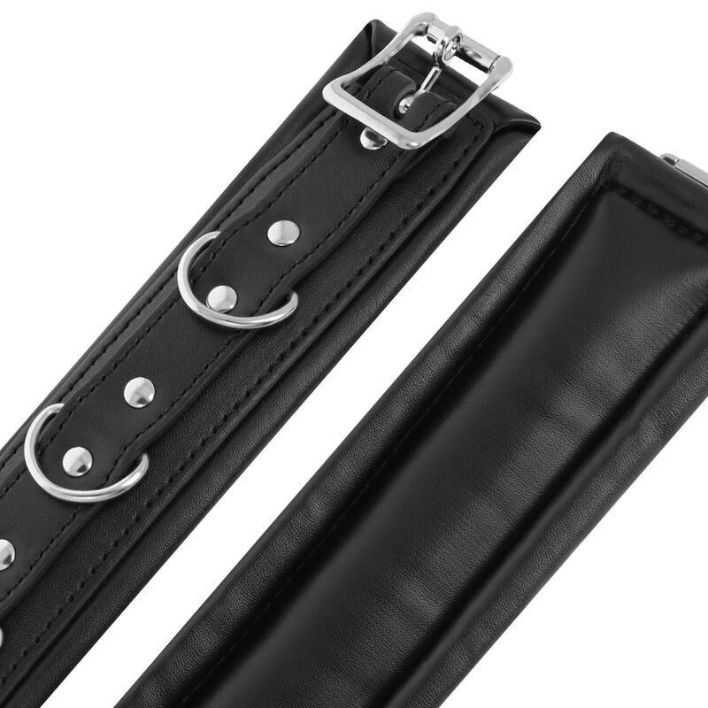 Darkness – Menottes bondage en cuir rembourrées noires