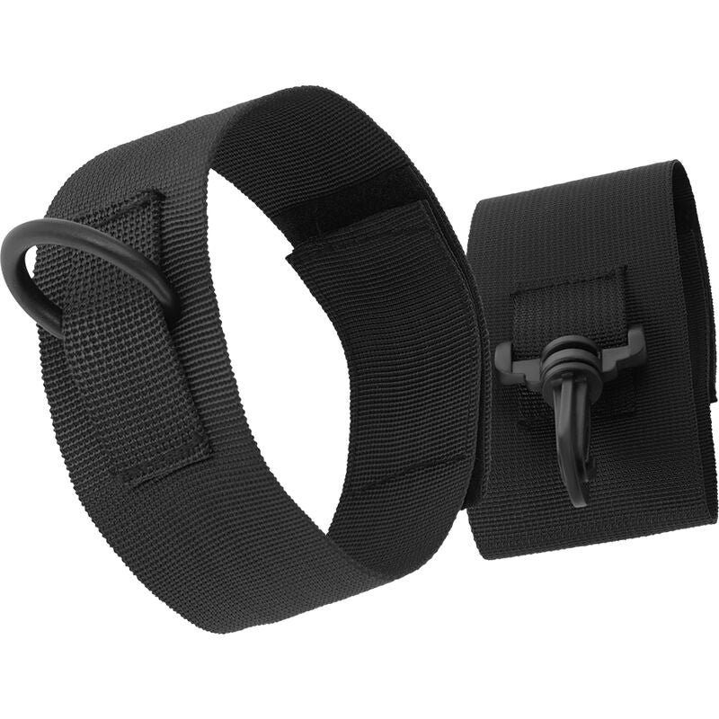 Darkness – Menottes BDSM en nylon noir pour débutants