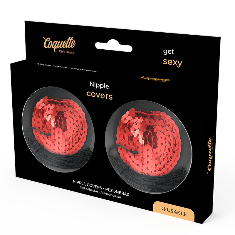 Cache-tétons Coquette Chic Desire Rouge à Paillettes