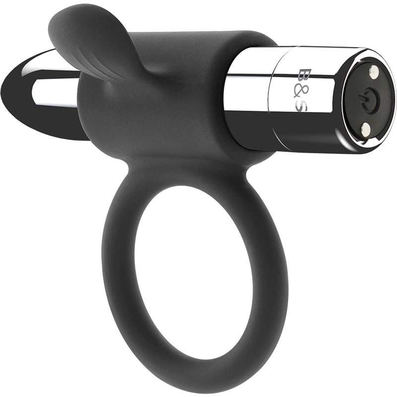 Anneau Pénien Vibrant Cameron Argent - Black&Silver