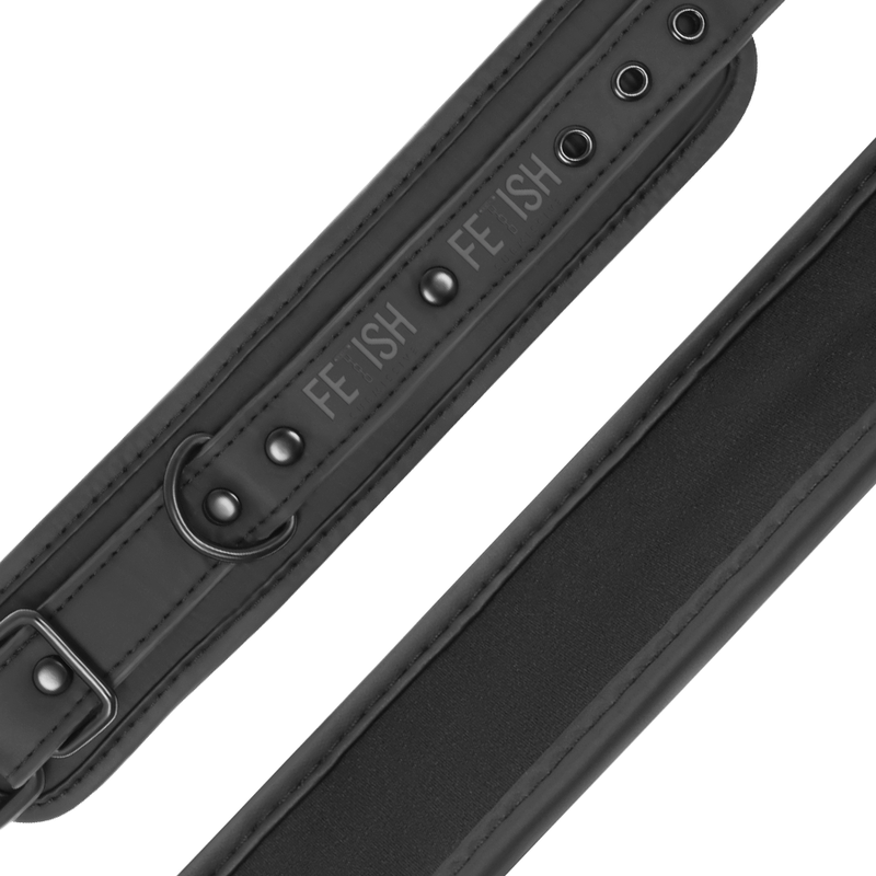 Fetish Submissive – Menottes de Cheville BDSM en Cuir Synthétique Noir