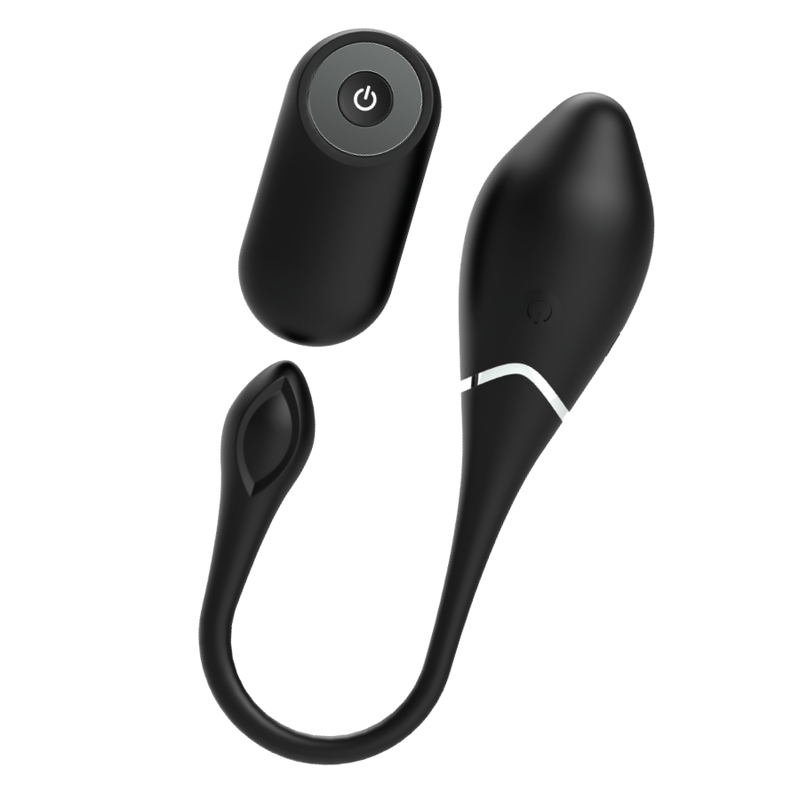 Black&Silver - Œuf vibrant en Silicone Rechargeable Jenell - Noir