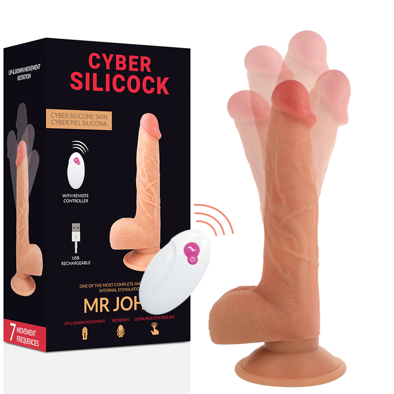 Gode Réaliste Cyber Silicock Mr John 23,8 cm - Télécommandé