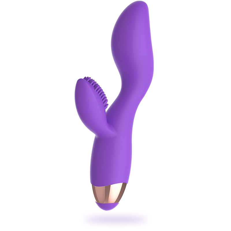 Vibromasseur double moteur Donna lilas et or - Womanvibe - WOMANVIBE