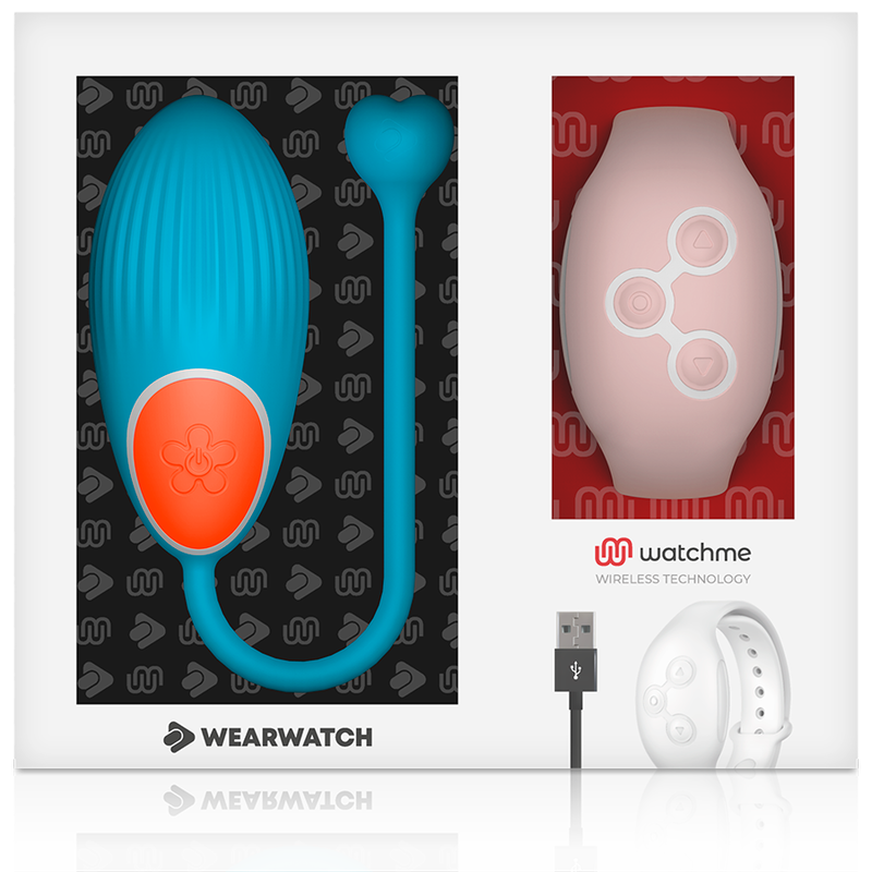 Wearwatch – Oeuf vibrant avec bracelet télécommandé – Bleu/Rose