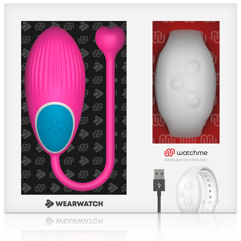 Wearwatch – Oeuf vibrant avec bracelet télécommandé – Blanc/Fuchsia