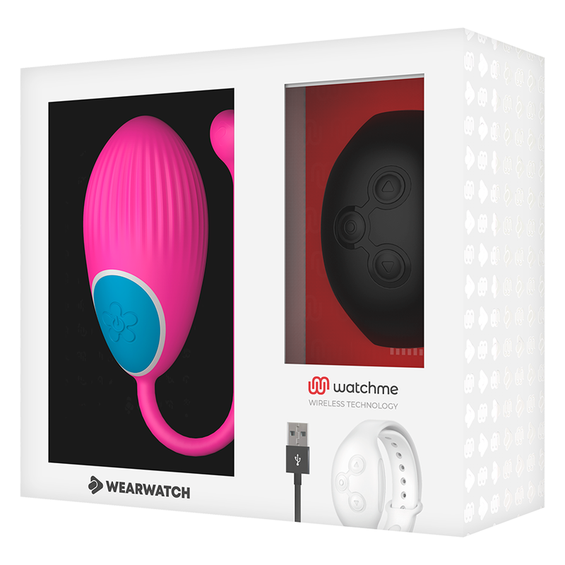 Wearwatch – Oeuf vibrant avec bracelet télécommandé – Noir/Fuchsia