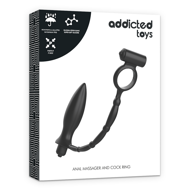 Plug Anal Vibrant avec Anneau Pénien Annal - Addicted Toys